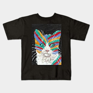 Abstract colorful cat Kids T-Shirt